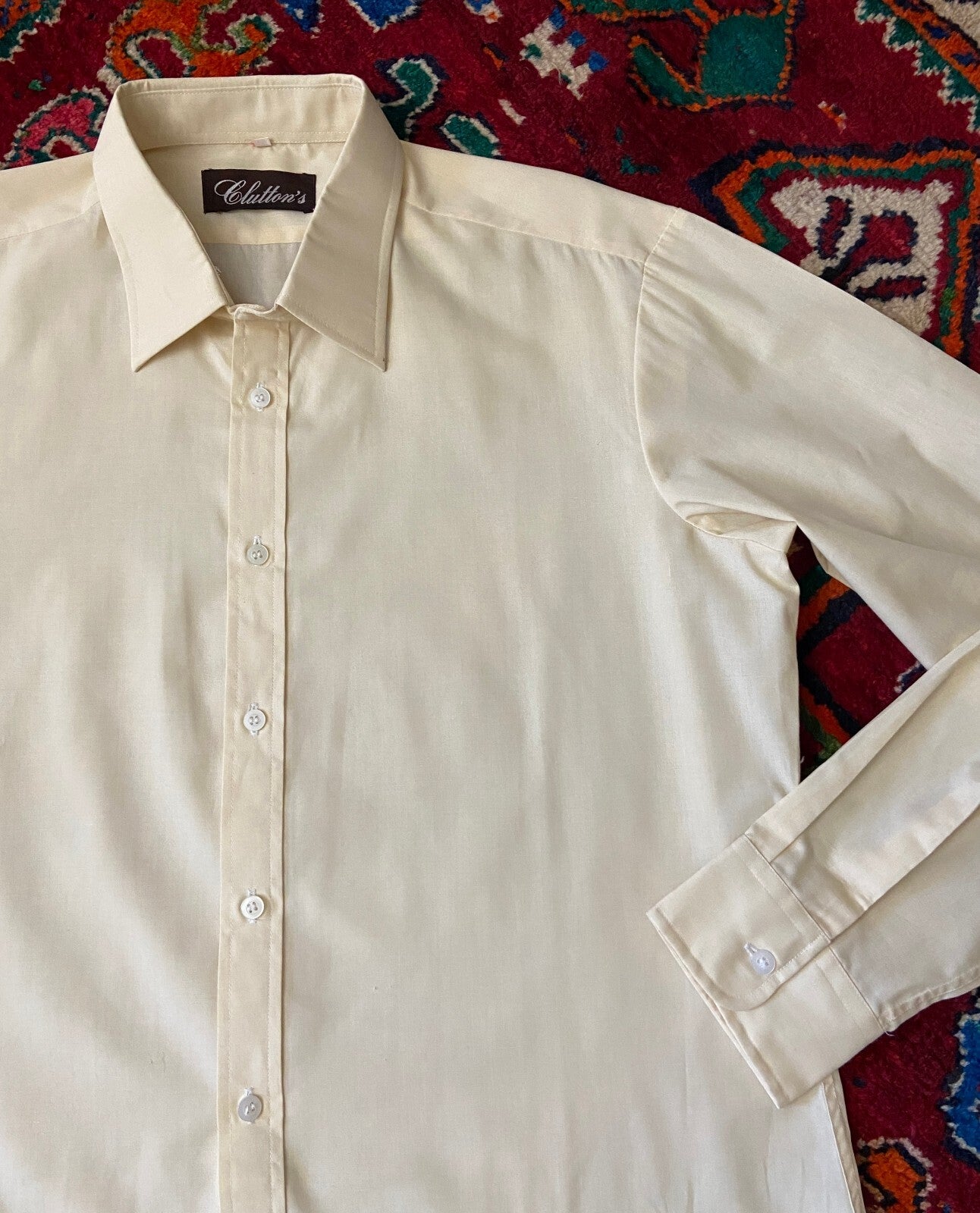 Vintage 1970s Italian Deadstock Beige Shirt
