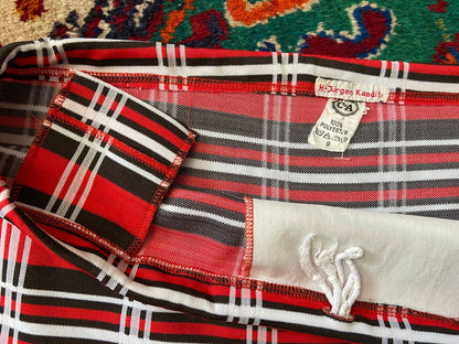 Vintage 1970s Red & Brown Check Swim Shorts