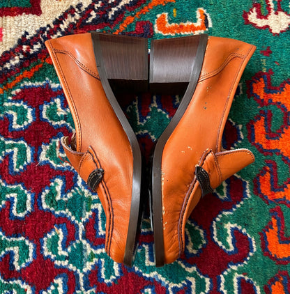 Vintage 1970s Orange Ravel Loafers UK 4.5