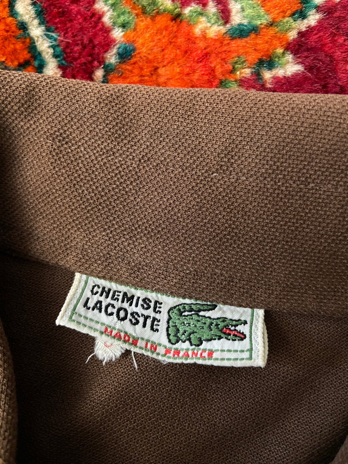 Vintage 1970s Brown Lacoste Polo Top