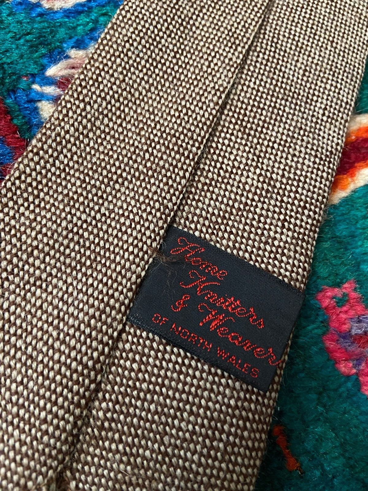 Vintage 1970s Rustic Welsh New Wool Tie