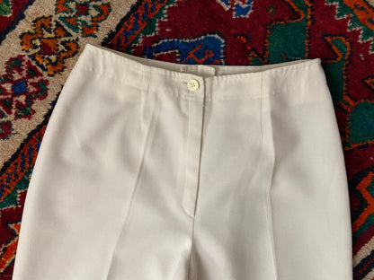 Vintage 1970s Cream Flared Trousers W25