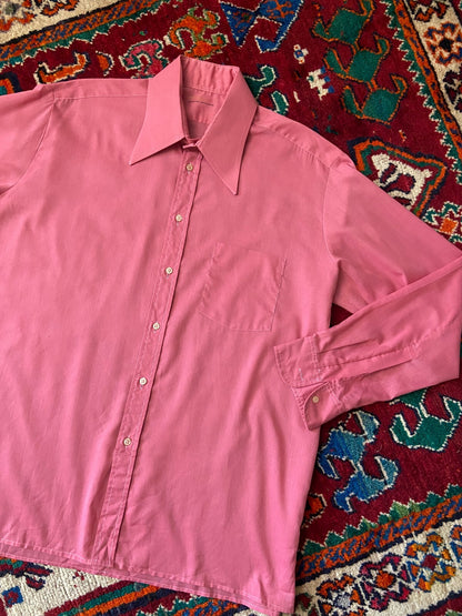 Vintage 1970s Pink Dagger Collar Shirt