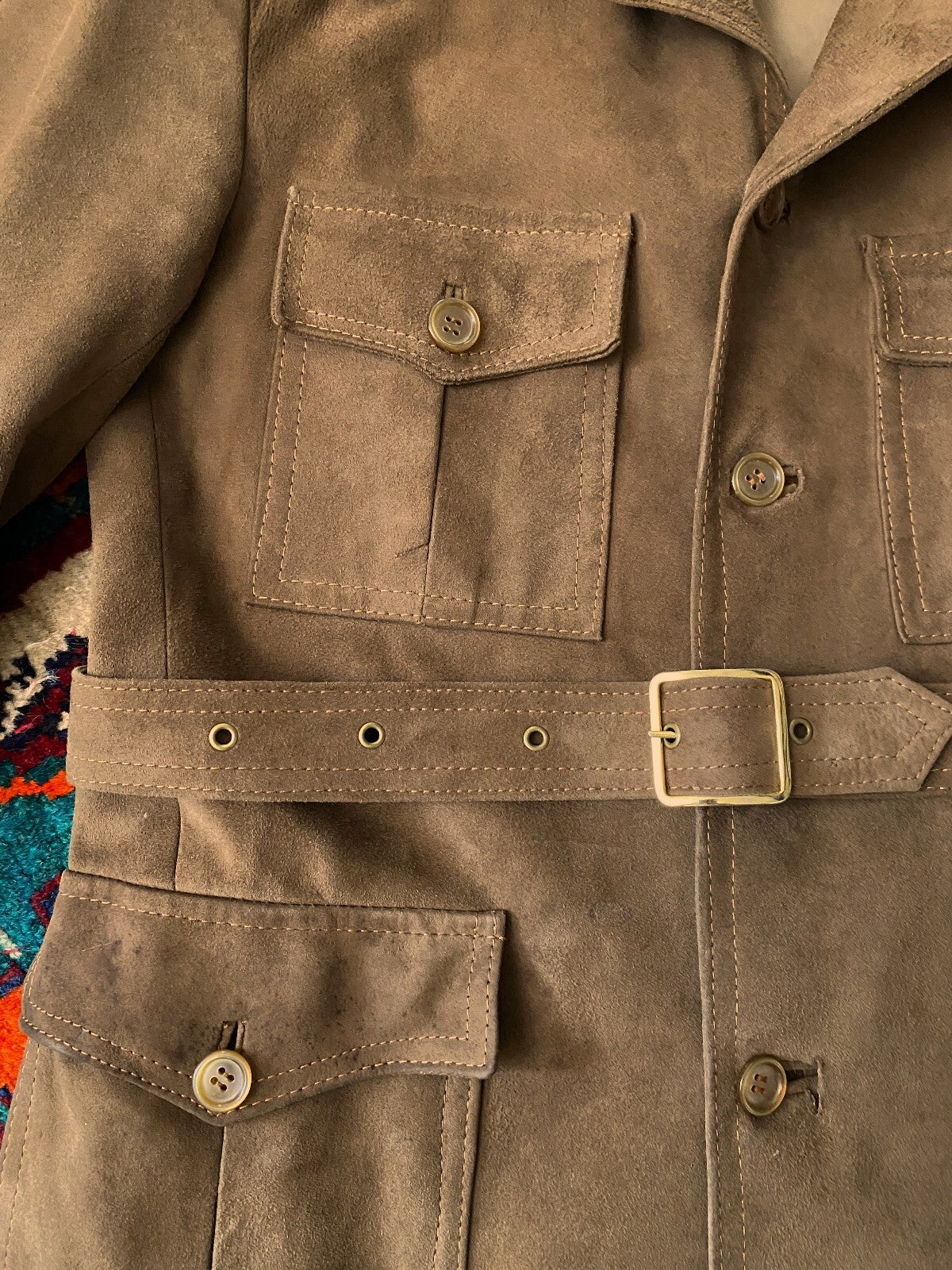 Vintage 1970s Belted Suede Jacket