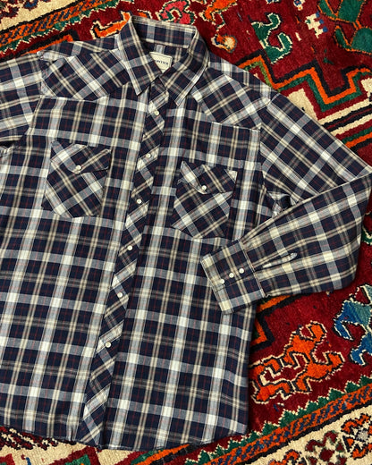 Vintage Navy Checked Western Shirt