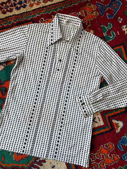 Vintage 1970s Japanese Geometric Patterned Jersey Top