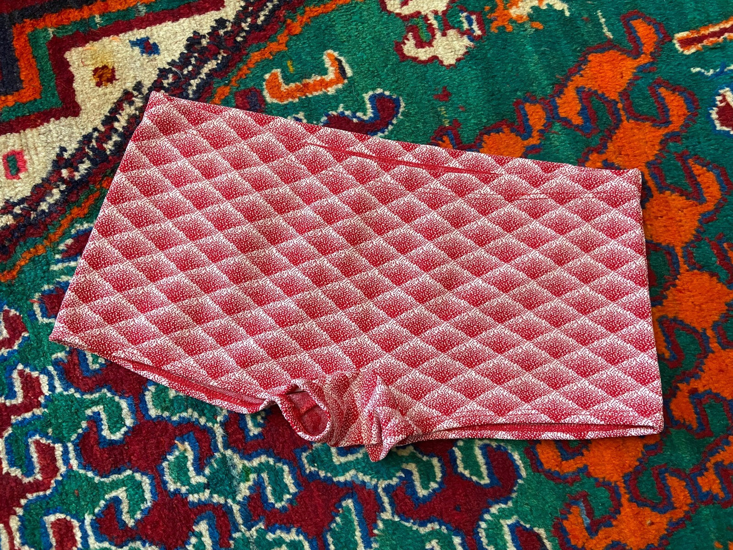 Vintage 1970s Red & White Swim Shorts