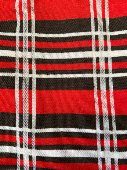 Vintage 1970s Red & Brown Check Swim Shorts