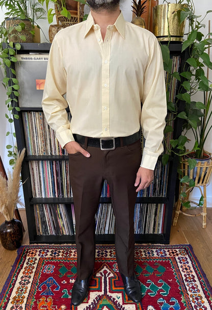 Vintage 1970s Italian Deadstock Beige Shirt