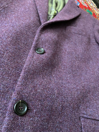 Vintage 90s Aubergine Wool Blazer Jacket