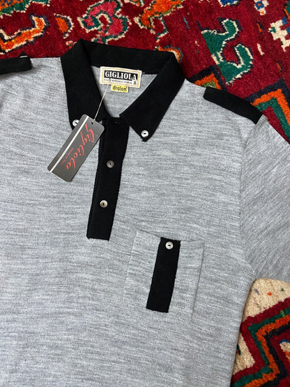 Vintage 1970s Deadstock Italian Knit Polo Top