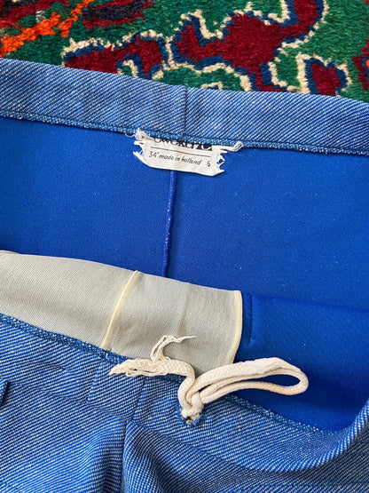 Vintage 1970s Blue Patch Pocket Swim Shorts