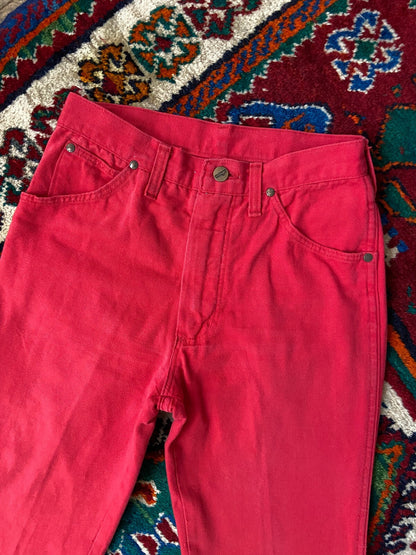 Vintage 1970s Red Wrangler Bluebell Jeans W27