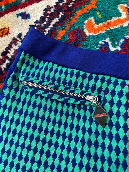 Vintage 1970s Green & Blue Swim Shorts