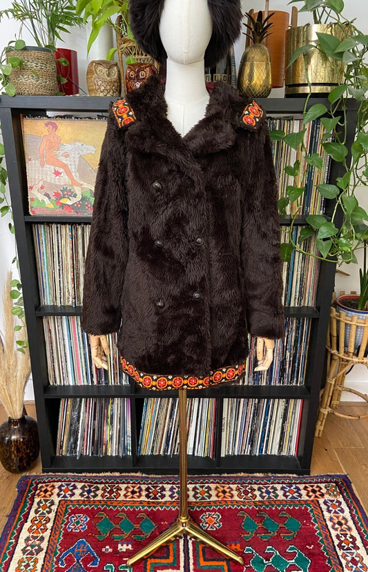 Vintage 1970s Faux Fur Penny Lane Jacket
