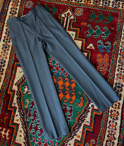 Vintage 1970s Dusty Blue 2 Piece Pinstripe Suit