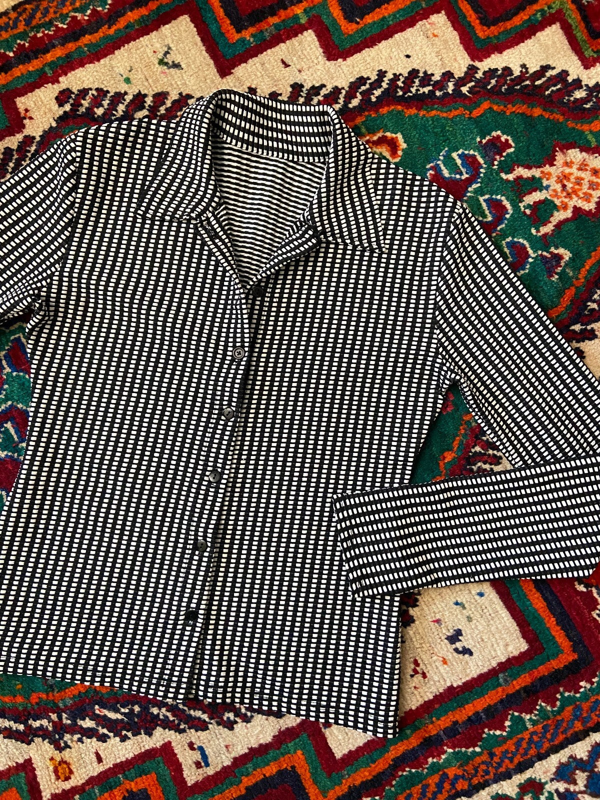 Vintage Italian Black & White Knit Shirt