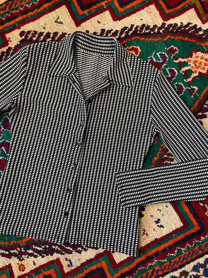 Vintage Italian Black & White Knit Shirt