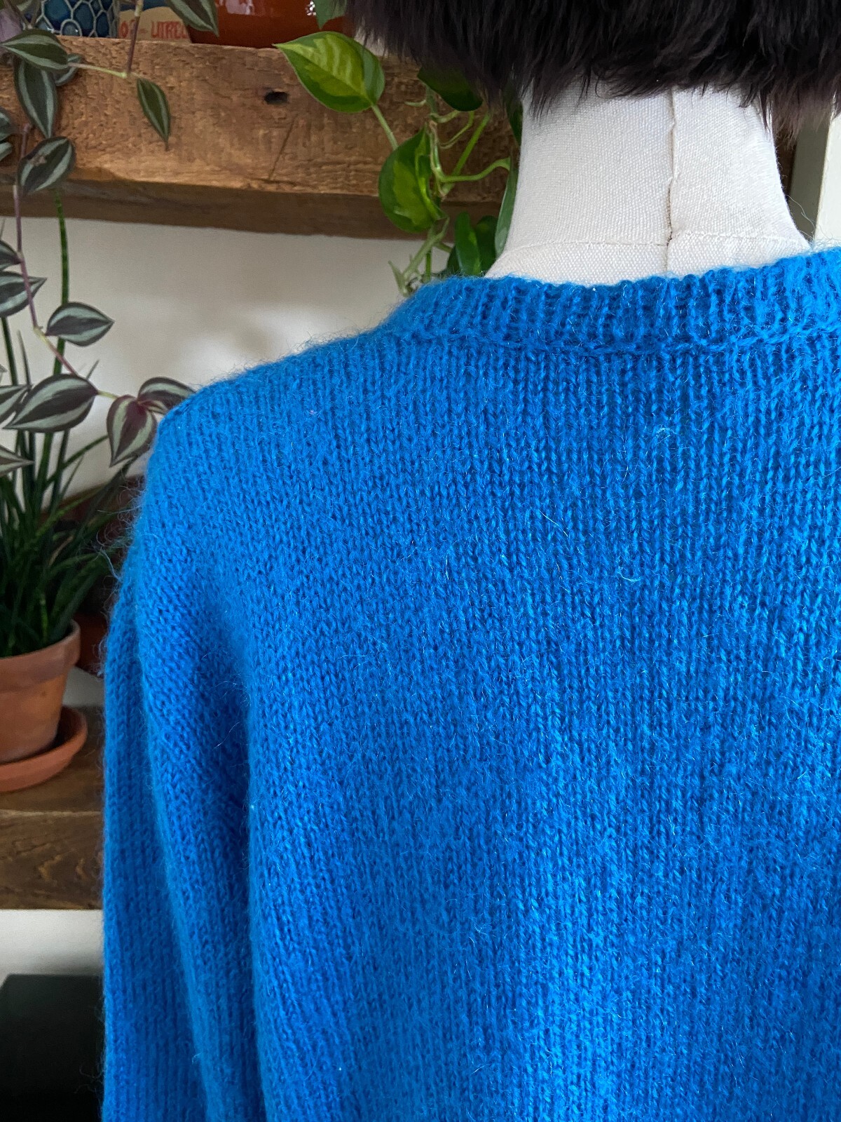 Vintage 1980s Blue Knit Cardigan