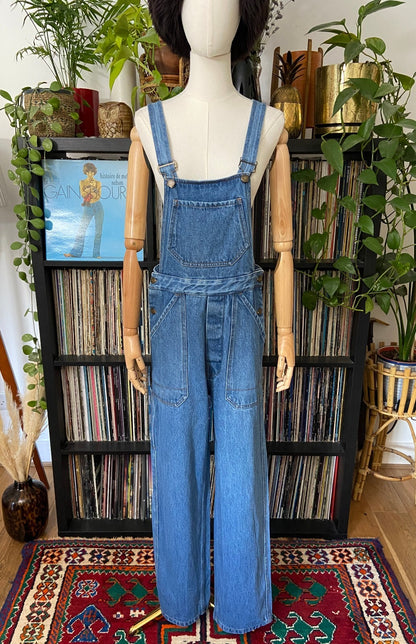 Vintage 1970s Denim Wide Leg Dungarees