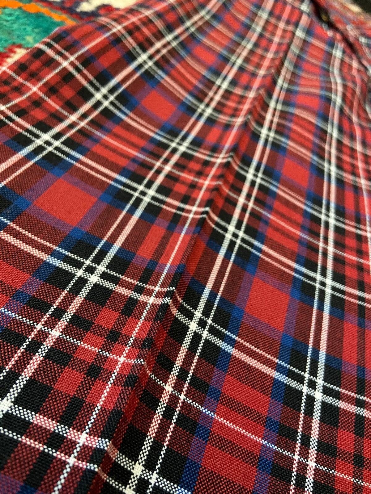 Vintage 1970s Flared Tartan Trousers W29 / L29.5