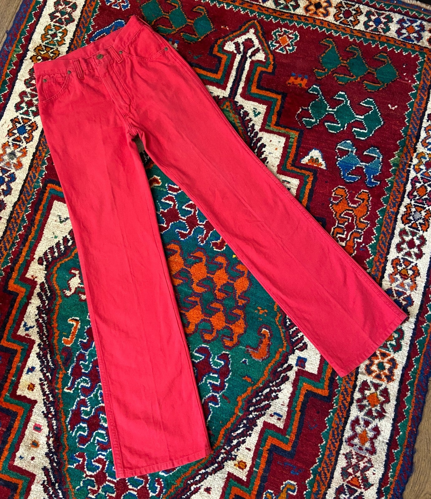 Vintage 1970s Red Wrangler Bluebell Jeans W27