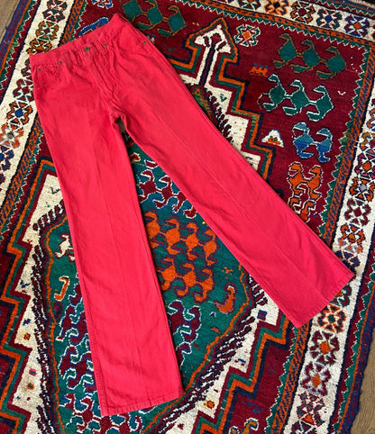 Vintage 1970s Red Wrangler Bluebell Jeans W27