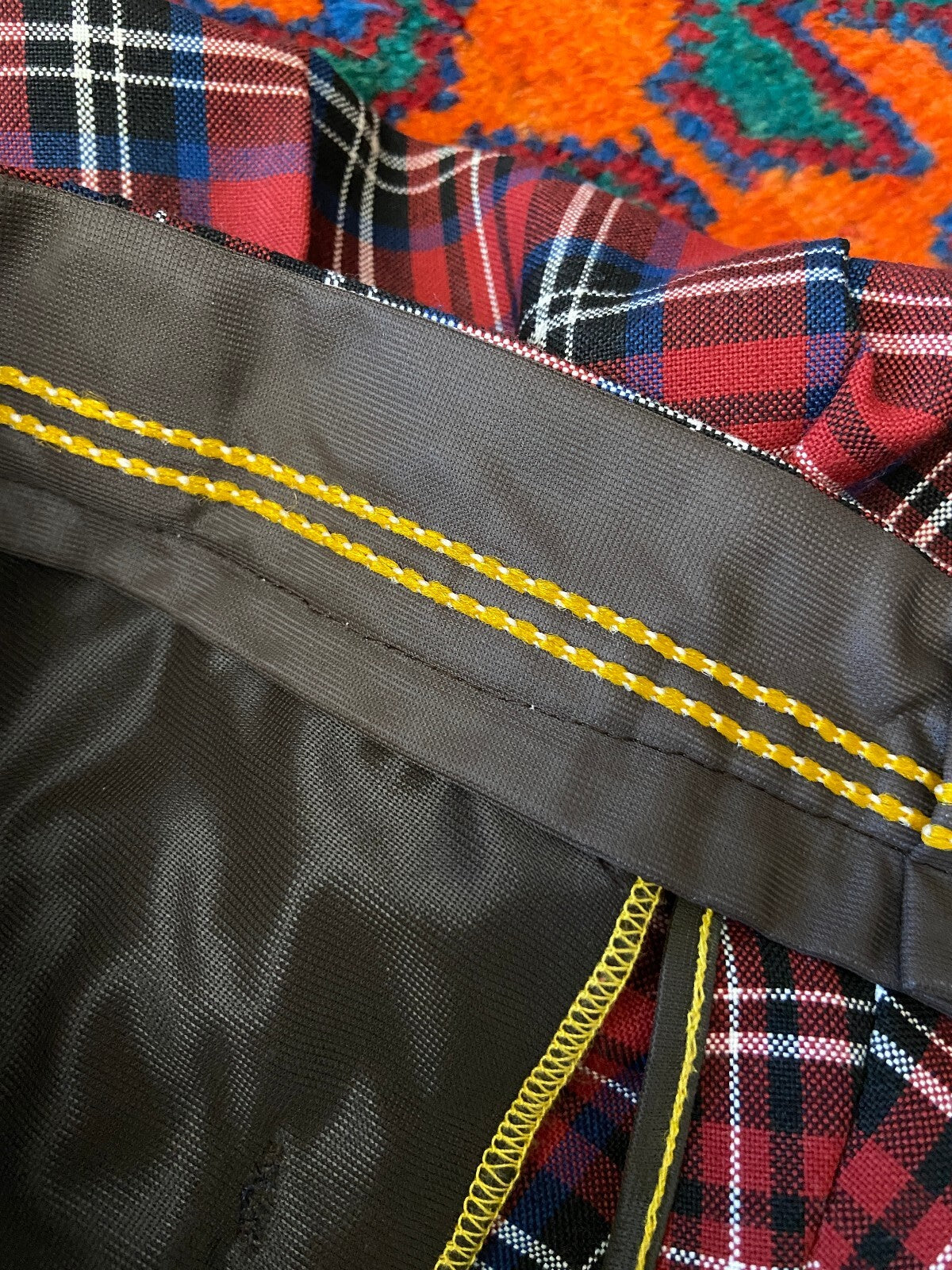 Vintage 1970s Flared Tartan Trousers W29 / L29.5