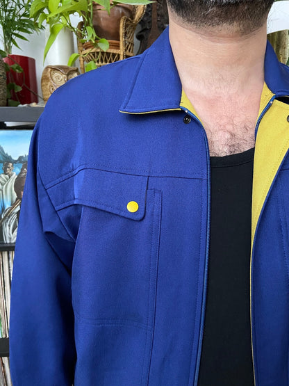 Vintage Electric Blue Japanese Worker Jacket