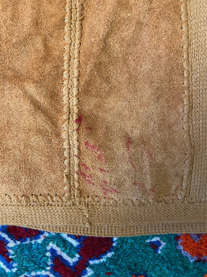 Vintage 1970s Tan Suede Patchwork Midi Skirt