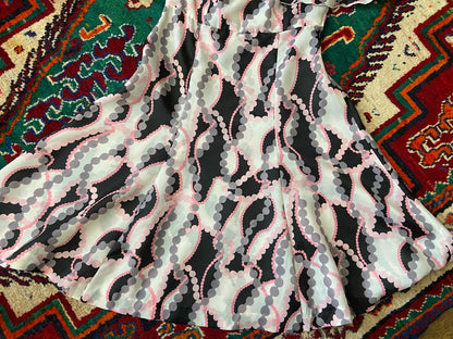 Vintage 1970s White Flutter Sleeve Dress