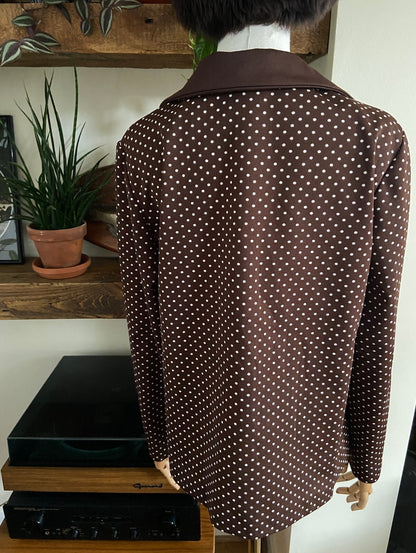 Vintage 1970s Brown Beagle Collar Top