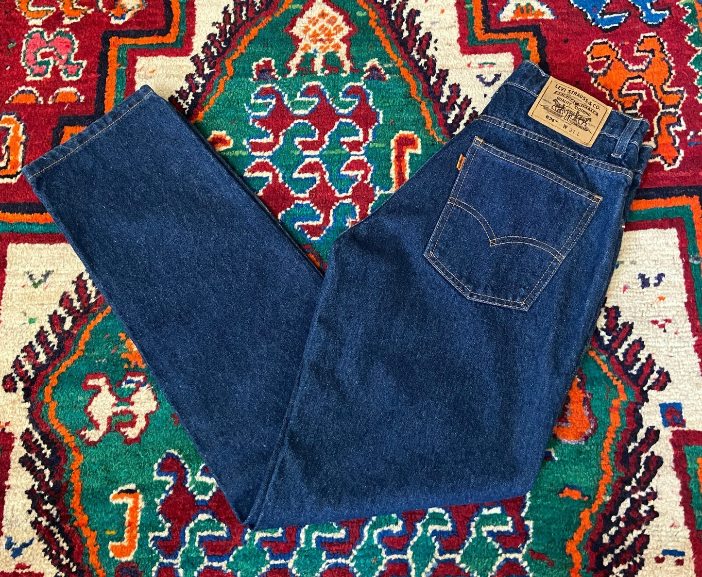 Vintage 90s Levis 674 Orange Tab Slim Cut Jeans W30