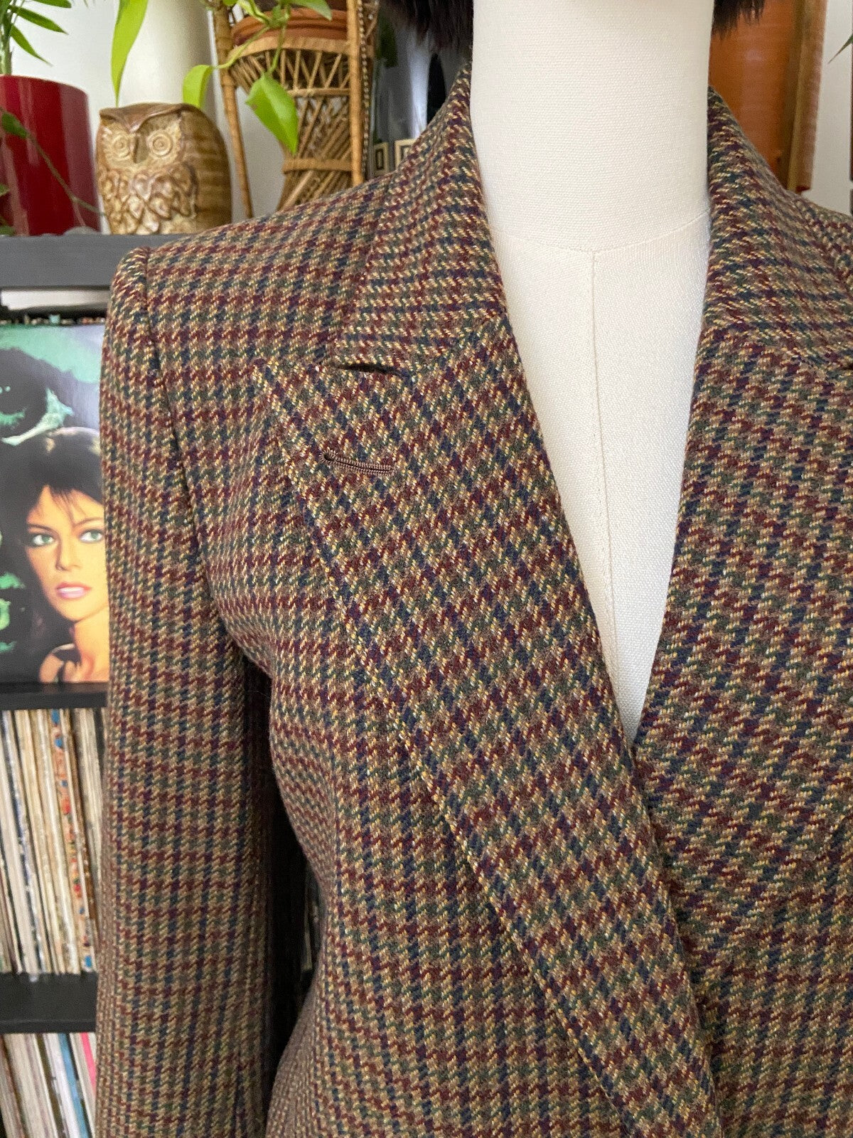 Vintage 1980s Double Breasted Brown Blazer