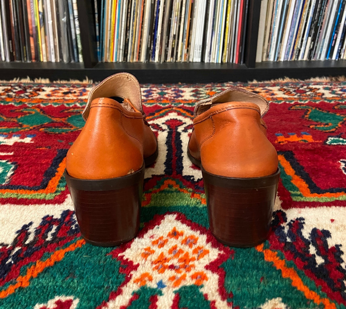 Vintage 1970s Orange Ravel Loafers UK 4.5