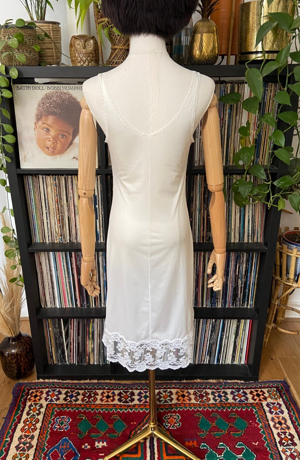 Vintage 1960s French White Lace Slip
