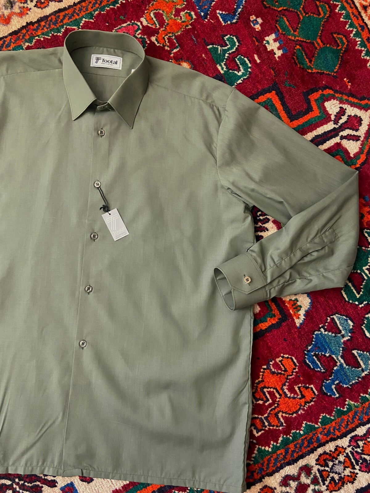 Vintage 1970s Green Shirt & Matching Tie Set