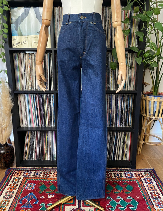 Vintage 1970s Deadstock Fancy Straight Leg Jeans W26