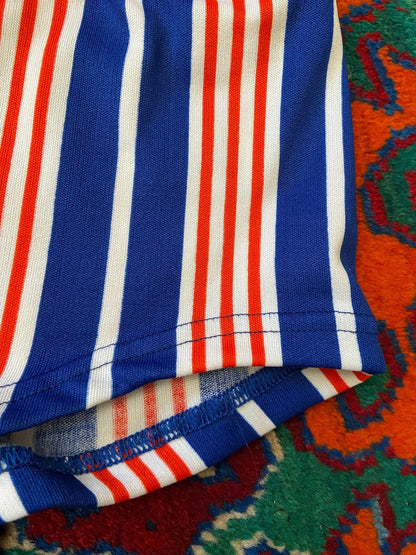 Vintage 1970s Navy Red & White Striped Swim Shorts