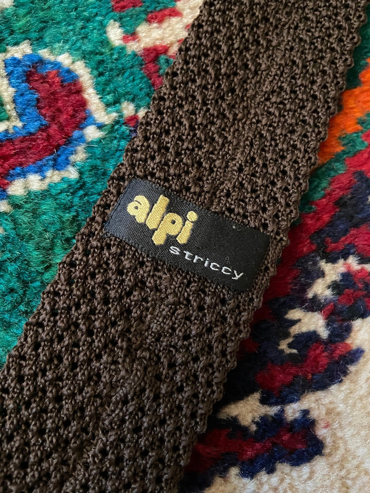 Vintage 1970s Chocolate Loose Knit Tie