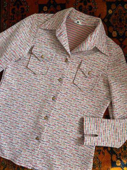 Vintage 1970s White Textured Leisure Jacket