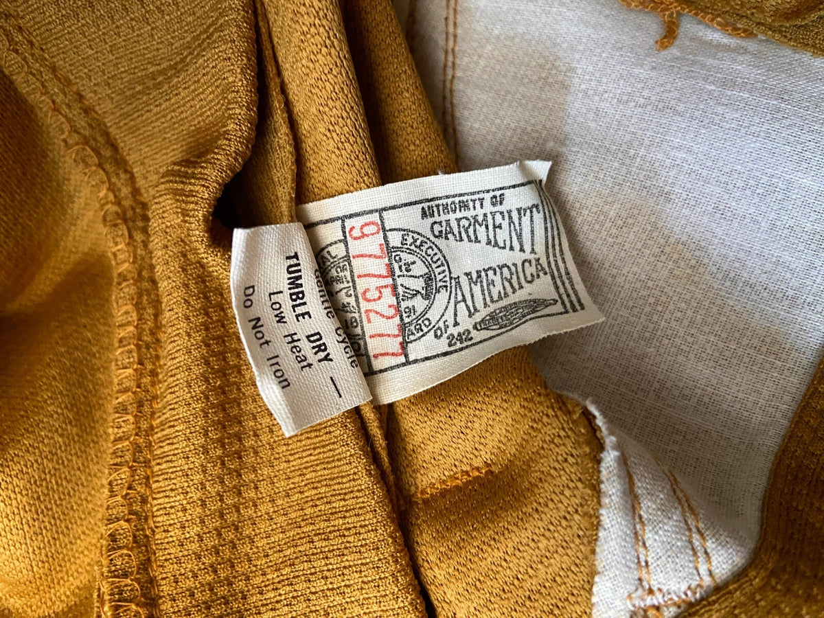 Vintage 1970s Deadstock Lee Mustard Flared Trousers W29