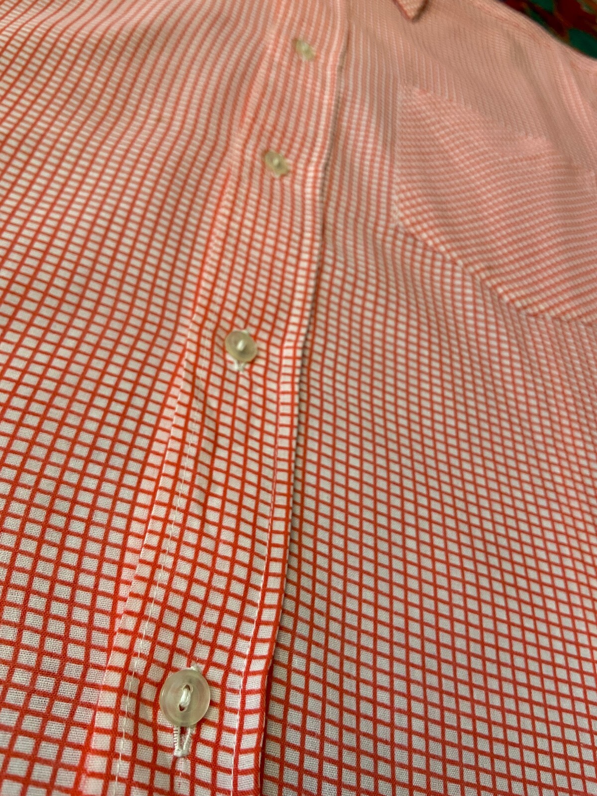 Vintage 1970s Red & White Fine Check Shirt