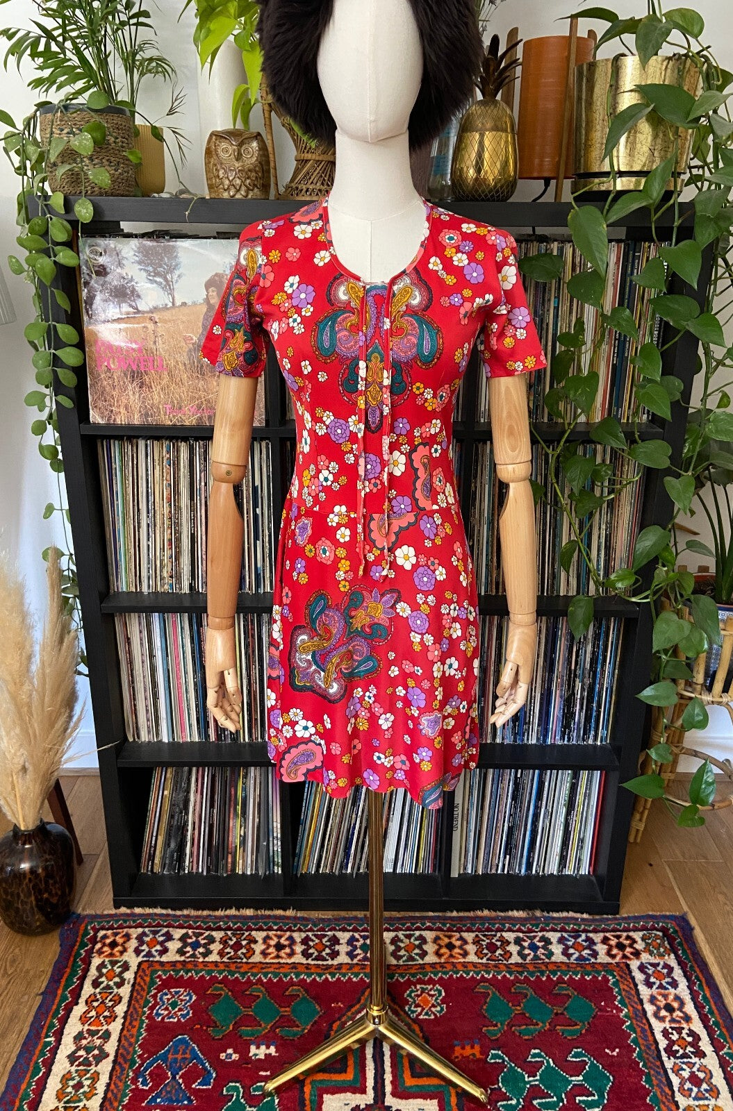 Vintage 1960s Deadstock Psychedelic Print Mini Dress