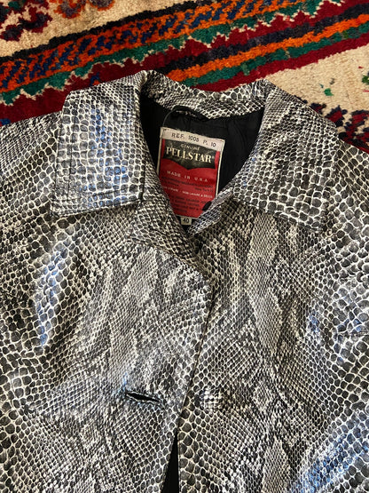 Vintage 1960s Faux Snakeskin A-Line Swing Jacket