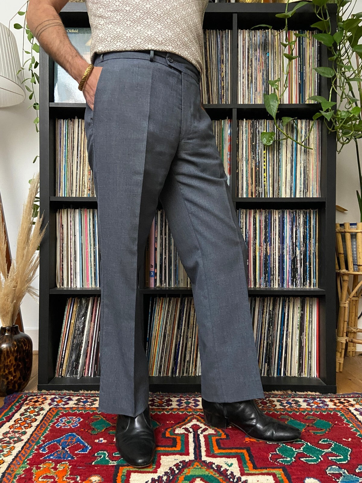 Vintage 1970s Grey Dress W35/L29.5