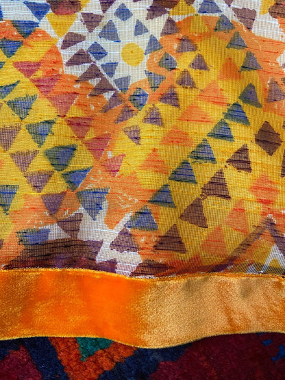 Vintage 1970s Vera Mont Orange Print Mini Dress