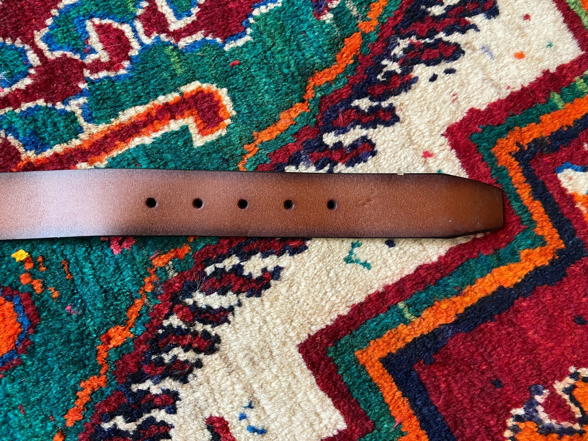 Vintage Brown Leather Frame Buckle Belt