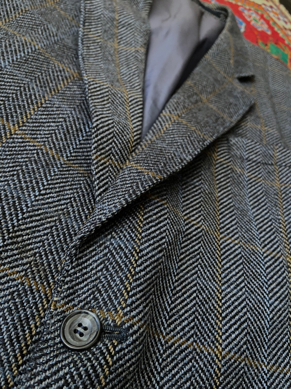 Vintage 1980s Herringbone Lambswool Blazer Jacket