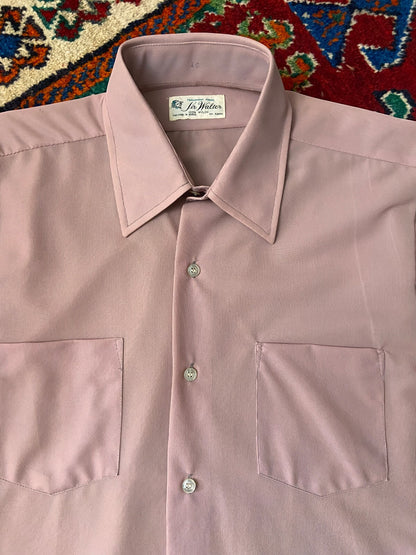 Vintage 1970s Dusty Pink Nylon Shirt
